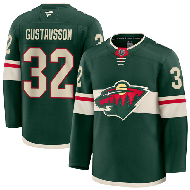 Men's Green Minnesota Wild #32 Filip Gustavsson Home Stitched Hockey Jersey